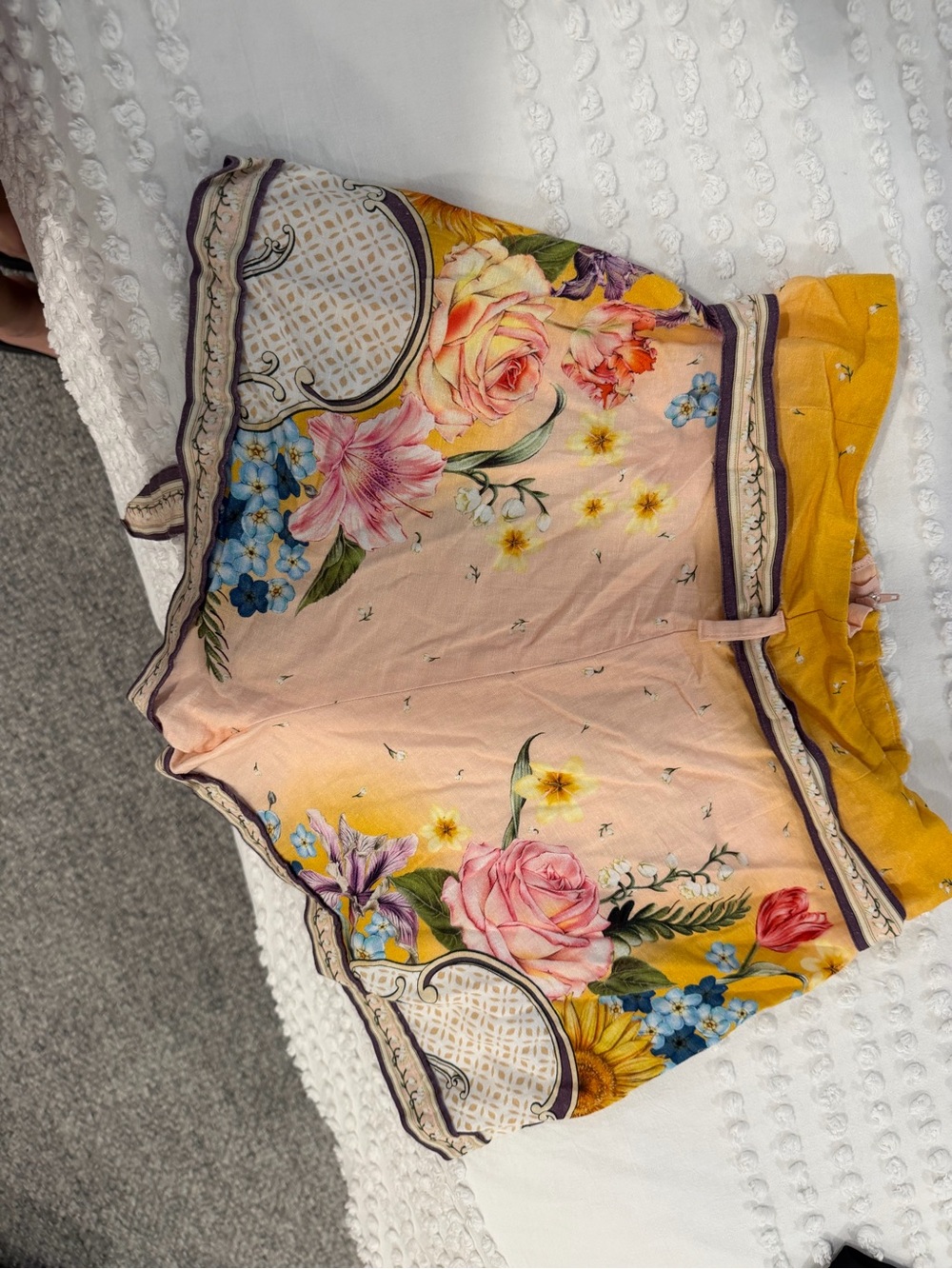 Agua Bendita Yellow & Pink Floral Shorts - Picture 2 of 2